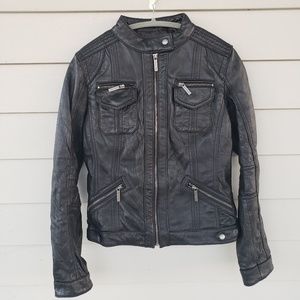 MICHAEL KORS Leather Moto Jacket, sz M